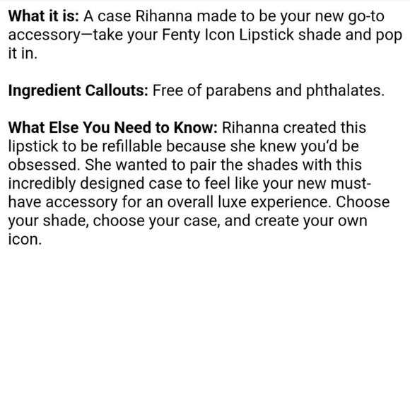 FENTY BEAUTY Icon Semi-Matte Lipstick Fill and case in Pose Queen - Picture 10 of 10